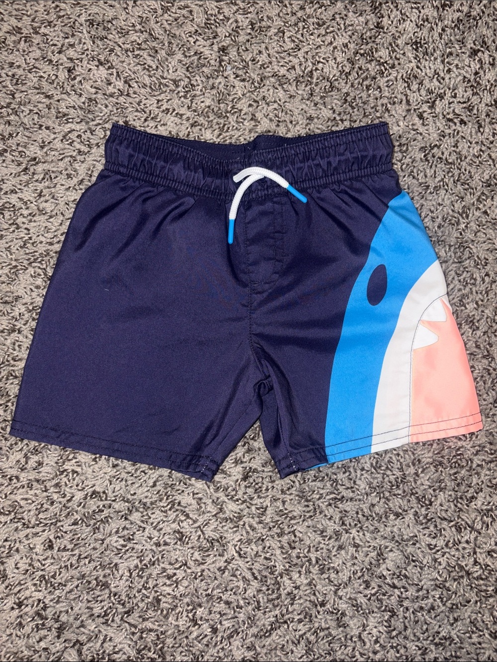 CLEARANCE 4 for $12 - Cat & Jack Navy Blue Shark Graphic Swim Shorts 3T